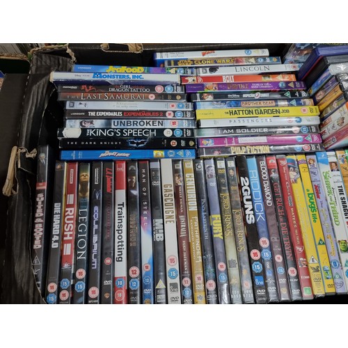 178 - A large collection in 4 boxes of DVD's and CD's to include 2 boxes full of DVD's and 2 boxes full of... 