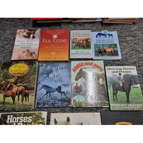 183 - A quantity of 11 books all relating to horses and horse riding, to include some good titles.