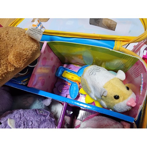 191 - A large collection of Zhu Zhu pets with Zhu Zhu accessories including Crystal ball room, ice cream p... 