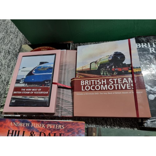 199 - A large collection in 2 boxes of various interesting collectable books including 3 relating to railw... 