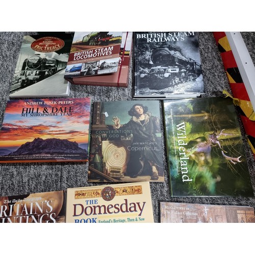 199 - A large collection in 2 boxes of various interesting collectable books including 3 relating to railw... 