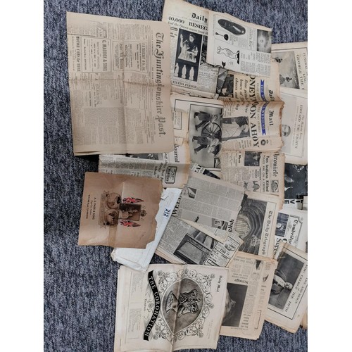 212 - Collection of vintage empemera inc newspaers dating from 1869 through to 1960 along with a quantity ... 