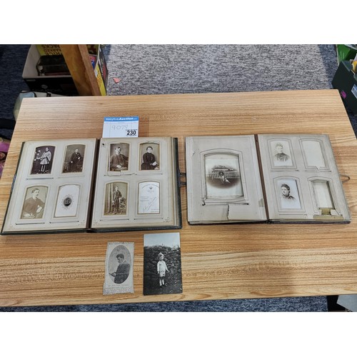 230 - 2x Victorian photo albums each containing a quantity of photographs from the period, predominately p... 