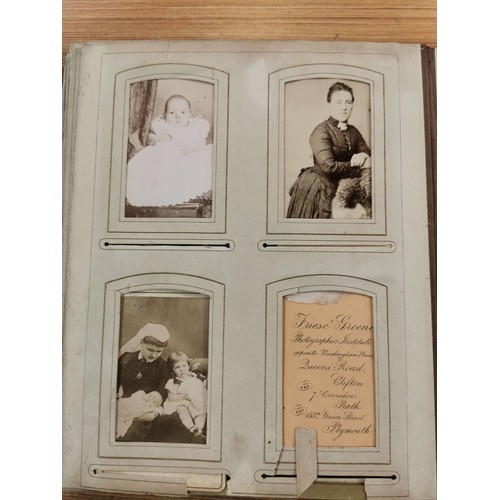 230 - 2x Victorian photo albums each containing a quantity of photographs from the period, predominately p... 