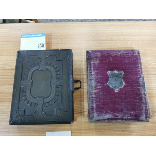 230 - 2x Victorian photo albums each containing a quantity of photographs from the period, predominately p... 