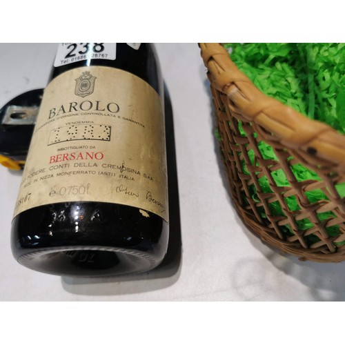 238 - Vintage 1983 bottle of Barolo Bersano, complete in wicker craft, stored correctly 75cl rare bottle t... 