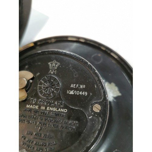 253 - Vintage WWII Air Ministry clock from 1939 complete, opens to revel a Crown AM stamped on the back in... 