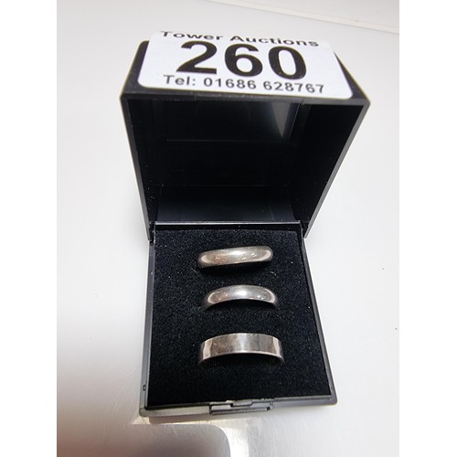 260 - A bundle of 3x 925 silver plain rings, 2 are inscribed, one with One Direction concert and the other... 