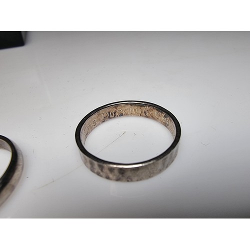 260 - A bundle of 3x 925 silver plain rings, 2 are inscribed, one with One Direction concert and the other... 