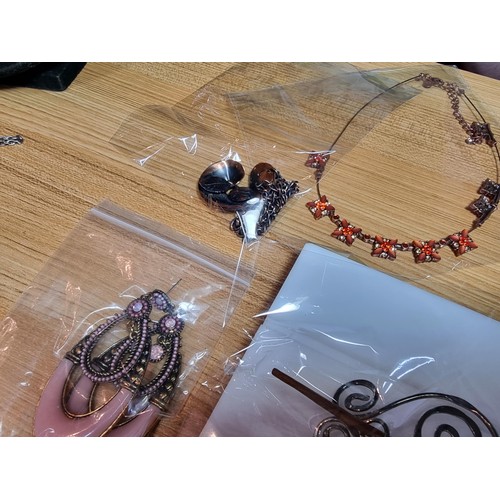 274 - A box full of various good quality costume jewellery all individually packaged along with a finger r... 