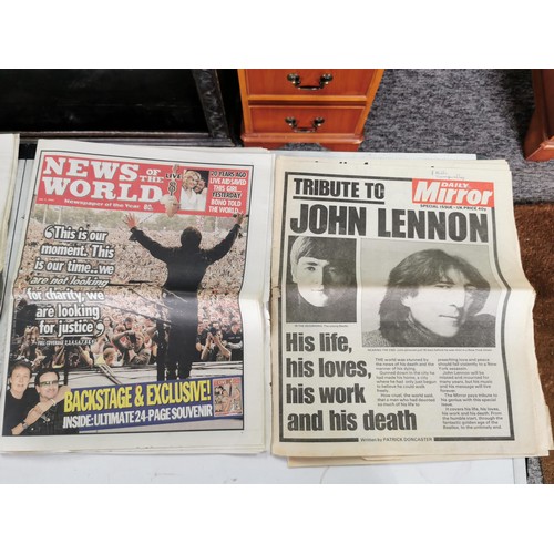 5 - A selection of historic front page newspapers. Including the death of John Lennon, Live 8, Princess ... 