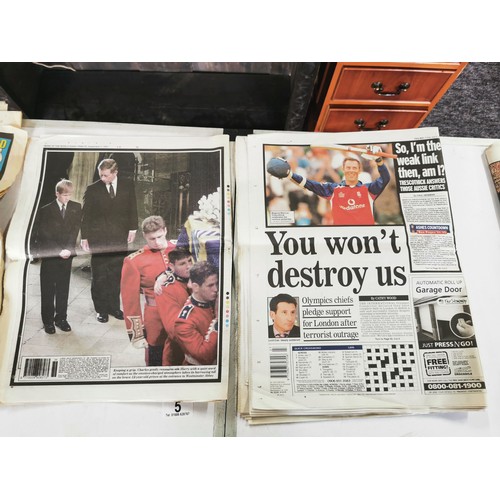 5 - A selection of historic front page newspapers. Including the death of John Lennon, Live 8, Princess ... 