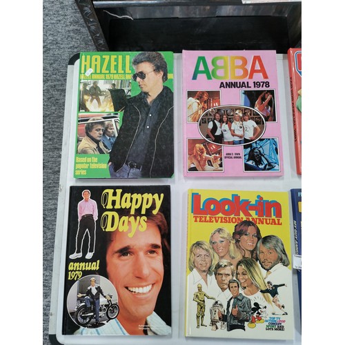 6 - A selection of teen annuals including My guy, Pink, Oh Boy, Abba, Happy days, mates, fab 208, look i... 