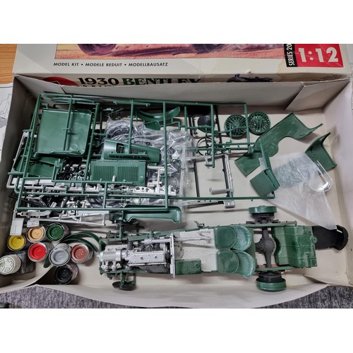 136 - A large boxed Airfix 1930 Bentley model kit 4.5l supercharged, part built and appears to be complete... 