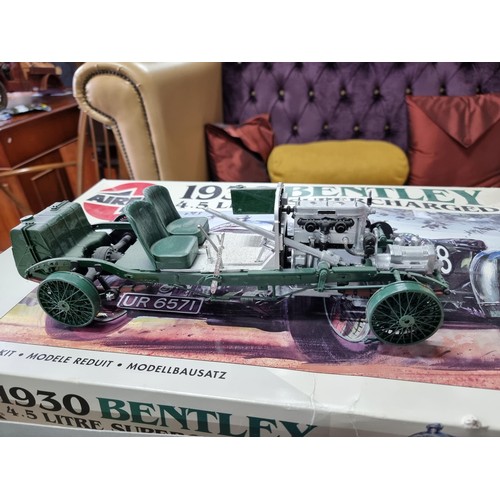 136 - A large boxed Airfix 1930 Bentley model kit 4.5l supercharged, part built and appears to be complete... 