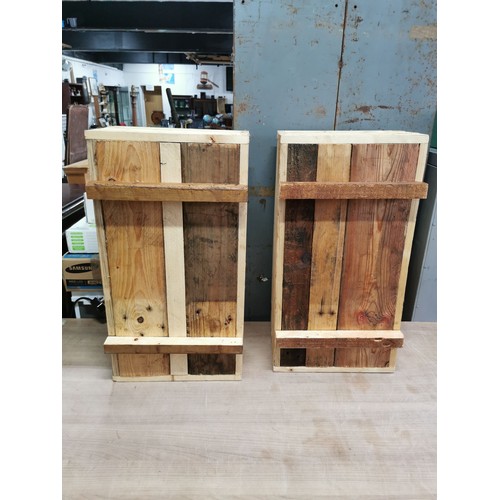 64 - Pair of locally made wooden planters made from recycled timber, treated with linseed oil for outside... 