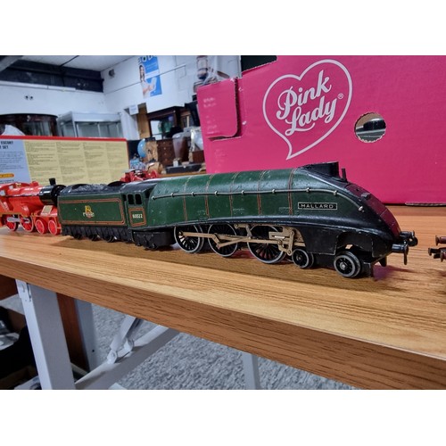 203 - A box full of various oo gauge model railway items to include 4 complete locomotives, including a Ho... 