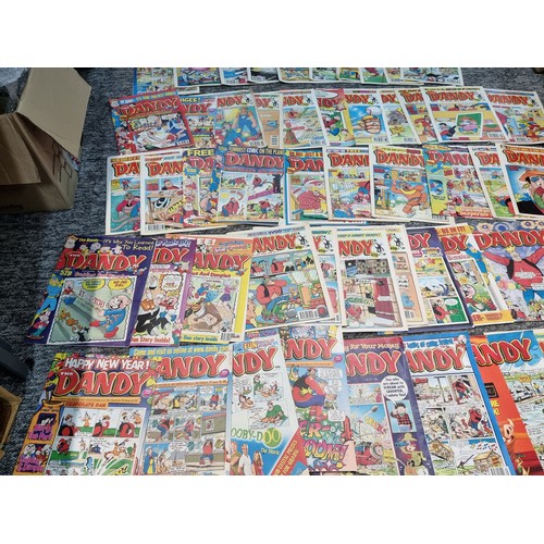 208 - A large quantity of approx 120 Dandy comics dating from 1990's/2000's including 7 still retaining or... 