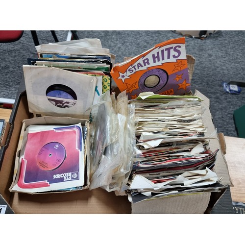 211 - A box full of various 45prm single records to include some good bands and artists, John Lennon, bad ... 