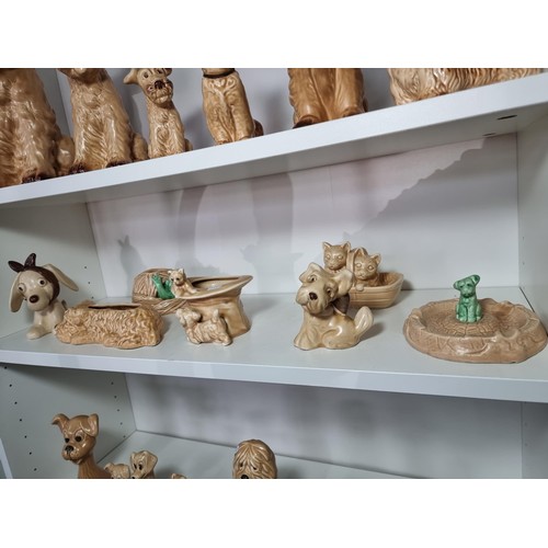 135E - A collection of 7x rare vintage Sylvac ceramic items to include a rare toothache dog 3183, a cream d... 