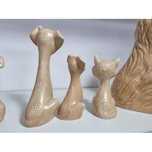 135F - 3 sets of vintage Sylvac graduated animal figures to include 2x Caricature dog figures 5295, 3x long... 