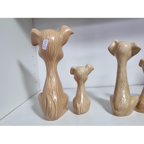 135F - 3 sets of vintage Sylvac graduated animal figures to include 2x Caricature dog figures 5295, 3x long... 