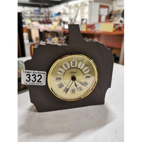 332 - Collection of collectables inc a Blandford slate clock, 2x vintage biscuit tins and a A.G.M gents gr... 