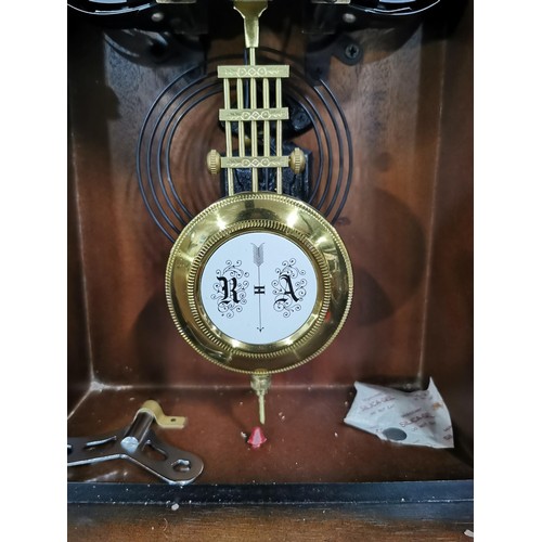 9 - Vintage Severalls clock by the Ebersbach collection - 31 day wall clock with key, pendulum and paper... 