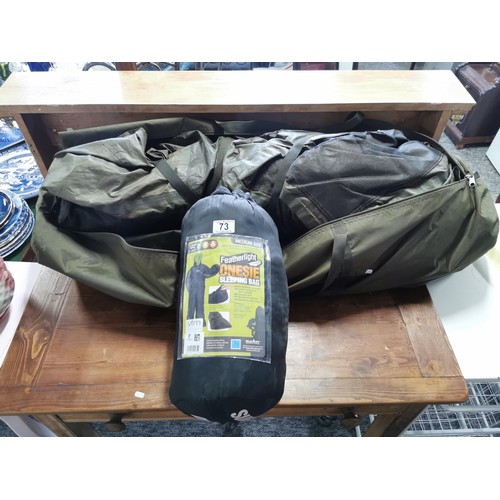 93 - 2 man fishing bivvy in bag complete along with a Summit outdoor leisure sleeping bag