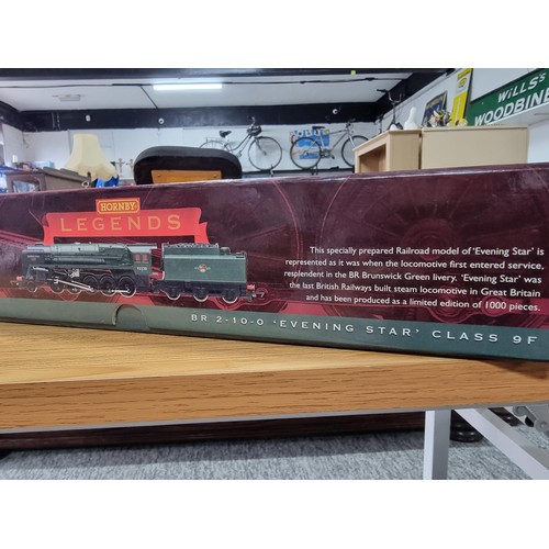 197 - A boxed as new Hornby R3072M model evening star legends locomotive collectors limited edition of 100... 