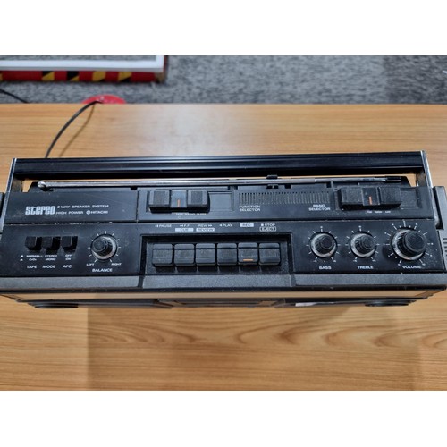 221 - A vintage Hitachi TRK/5280E stereo cassette recorder with radio, in good condition and in full worki... 