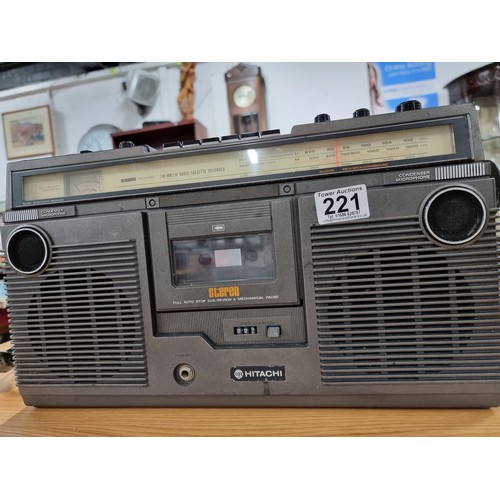 221 - A vintage Hitachi TRK/5280E stereo cassette recorder with radio, in good condition and in full worki... 