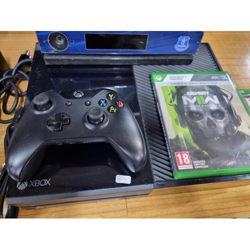 236 - An Xbox One console, an Xbox one gaming console, an Everton Xbox Kinnect, 2 Call of Duty Games (one ... 