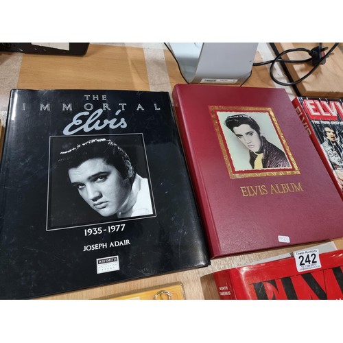 242 - A lot all relating to Elvis Presley, to include 4 hardback books, a collectors edition Elvis watch a... 