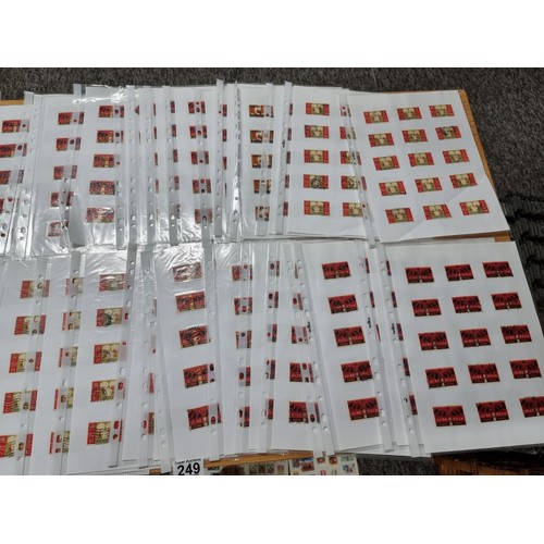 249 - A very large quantity of organised stamps all on pieces of card, containing stamps from around the w... 