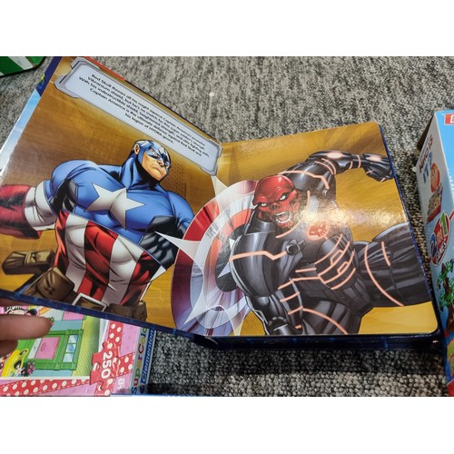 260 - A quantity of 11 various board games to include Marvel Avengers, My busy book with figures, guess wh... 