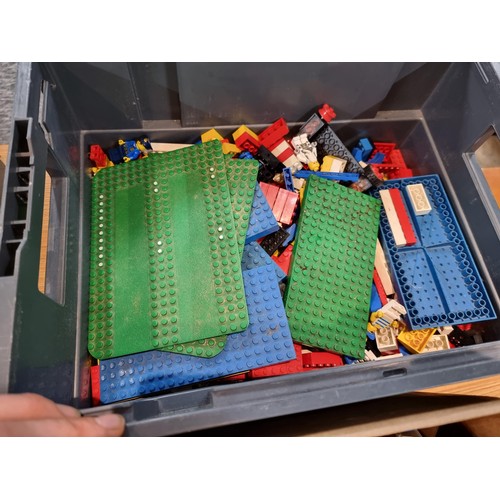 267 - A large job lot of 4 boxes of Lego, 3 of the boxes all contain genuine Lego some which are already m... 