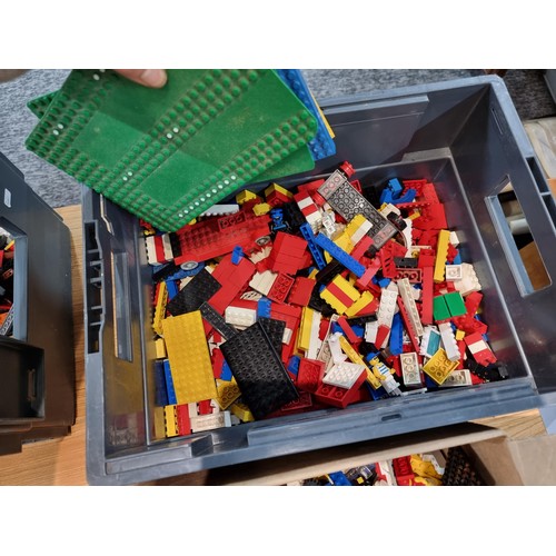 267 - A large job lot of 4 boxes of Lego, 3 of the boxes all contain genuine Lego some which are already m... 