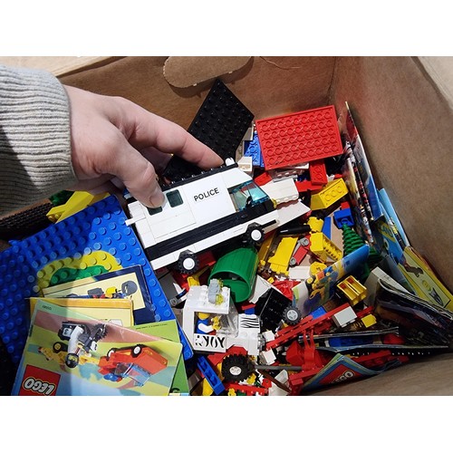 267 - A large job lot of 4 boxes of Lego, 3 of the boxes all contain genuine Lego some which are already m... 