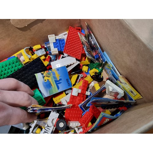 267 - A large job lot of 4 boxes of Lego, 3 of the boxes all contain genuine Lego some which are already m... 