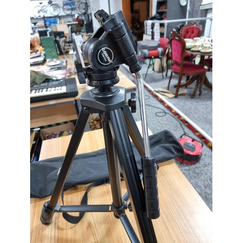 272 - A good quality extendable Cobra camera tripod including its bag.