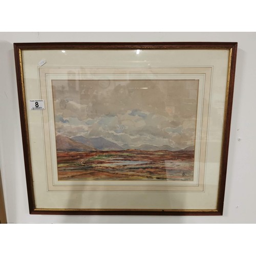 8 - 2x framed and glazed water colours both of landscape scenes one is signed to the lower right CA. the... 