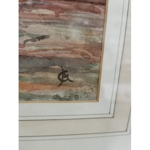 8 - 2x framed and glazed water colours both of landscape scenes one is signed to the lower right CA. the... 