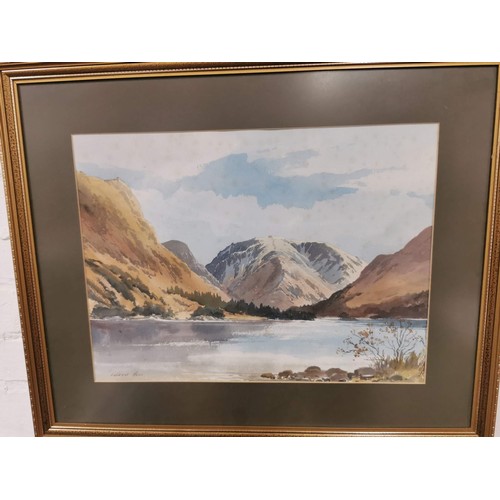 8 - 2x framed and glazed water colours both of landscape scenes one is signed to the lower right CA. the... 