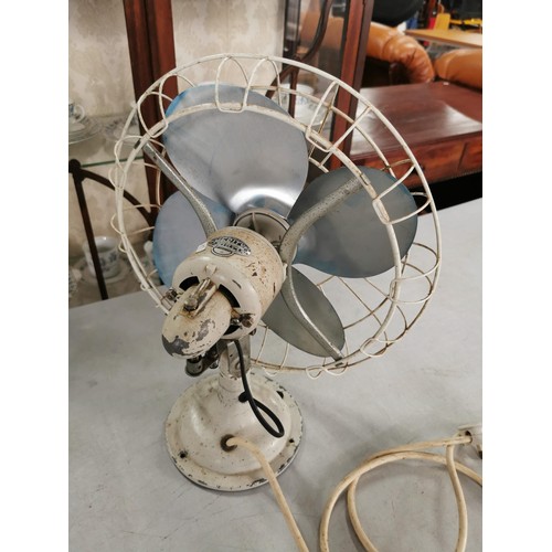 21 - Original 1958 Veritys Limit metal bladed industrial style desktop fan in full working order, height ... 