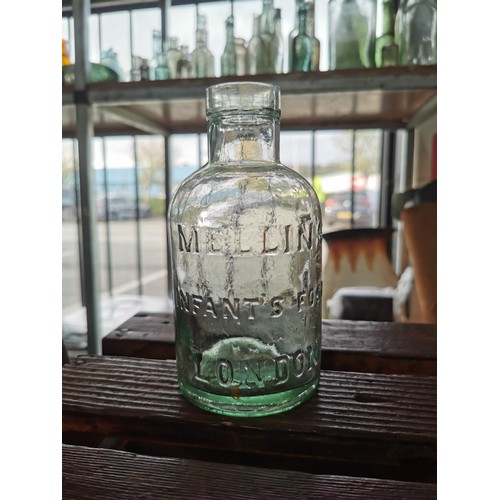 28 - Large quantity of approx 39x vintage and antique bottles of various sizes and brands inc Mellin's in... 