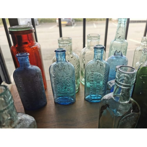 28 - Large quantity of approx 39x vintage and antique bottles of various sizes and brands inc Mellin's in... 