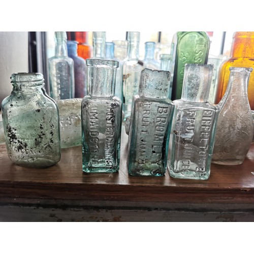 28 - Large quantity of approx 39x vintage and antique bottles of various sizes and brands inc Mellin's in... 