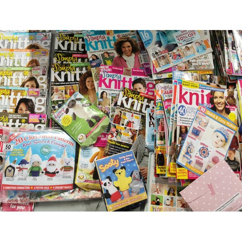 50 - Large quantity of approx 50 knitting magazines inc Simply Knit and Knit Now etc some have their orig... 