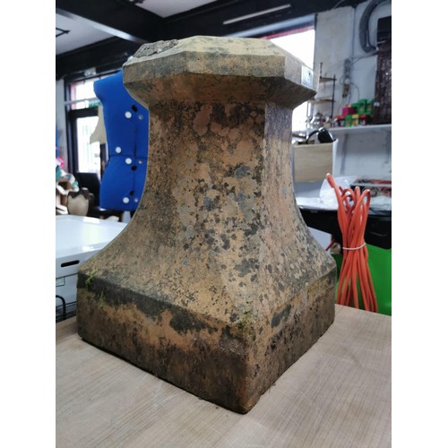 77 - Large terracotta chimney pot yellow in colour, 47cm high base diameter 33cm